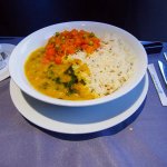 United UA2 SIN SFO: Indian rice with dal