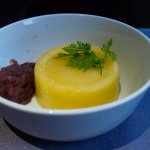 United UA2 SIN SFO: Red Bean dessert