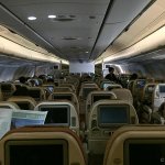SQ SIN CAN Economy Class View from the back